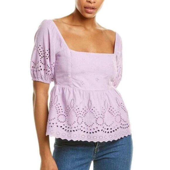 Walter Baker Novalee Top Lavender Eyelet - Picture 1 of 3
